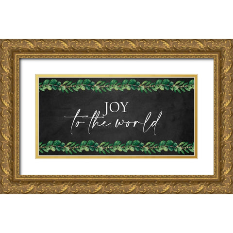 Joy To The World Gold Ornate Wood Framed Art Print with Double Matting by Allen, Kimberly