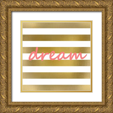 Pink And Gold Dream Gold Ornate Wood Framed Art Print with Double Matting by Allen, Kimberly