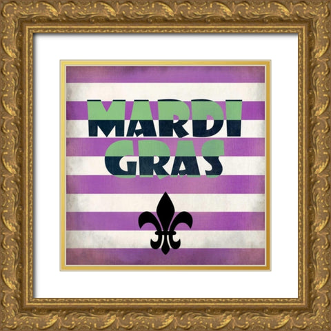 Mardi Gras Gold Ornate Wood Framed Art Print with Double Matting by Allen, Kimberly