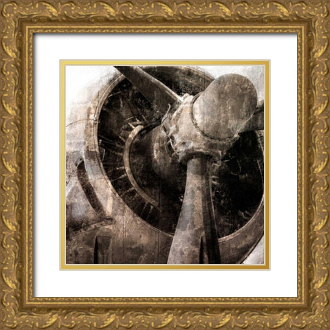 Tarnished Aircraft Gold Ornate Wood Framed Art Print with Double Matting by Allen, Kimberly