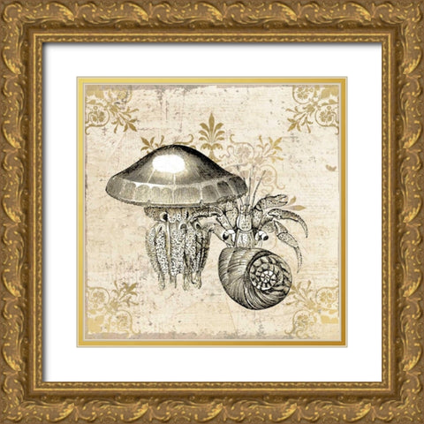 Marine Life Gold Ornate Wood Framed Art Print with Double Matting by Allen, Kimberly