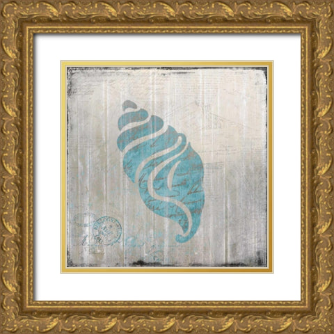 Seashell 1 Gold Ornate Wood Framed Art Print with Double Matting by Allen, Kimberly