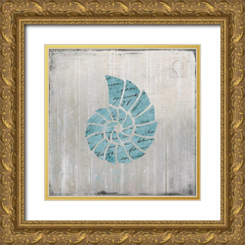 Seashell 2 Gold Ornate Wood Framed Art Print with Double Matting by Allen, Kimberly