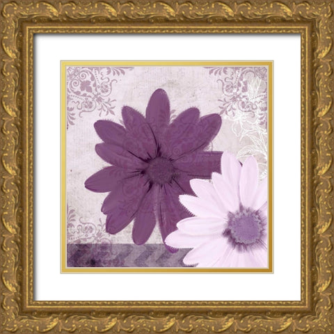 Purple Bloom 2 Gold Ornate Wood Framed Art Print with Double Matting by Allen, Kimberly