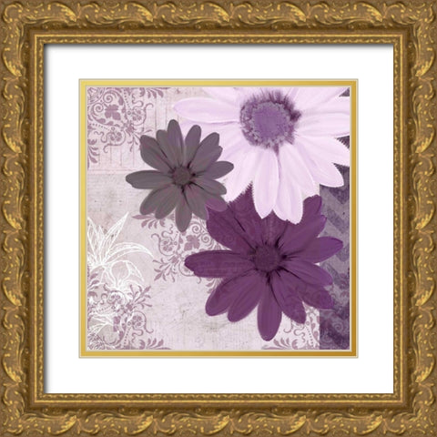 Purple Bloom 3 Gold Ornate Wood Framed Art Print with Double Matting by Allen, Kimberly