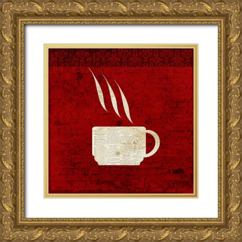 Red Coffee 2 Gold Ornate Wood Framed Art Print with Double Matting by Allen, Kimberly