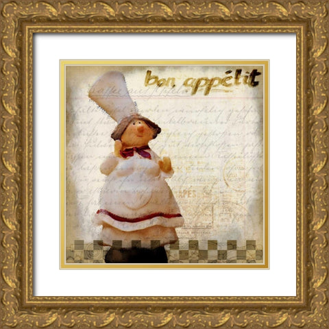 Bon Appetit 1 Gold Ornate Wood Framed Art Print with Double Matting by Allen, Kimberly