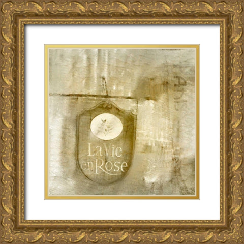 LaVie en Rose Gold Ornate Wood Framed Art Print with Double Matting by Allen, Kimberly