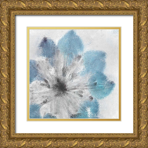 Soft Blue Bloom Gold Ornate Wood Framed Art Print with Double Matting by Allen, Kimberly