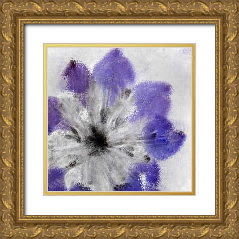 Navy Bloom 1 Gold Ornate Wood Framed Art Print with Double Matting by Allen, Kimberly