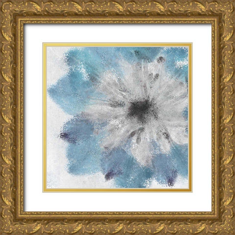 Soft Blue Bloom 2 Gold Ornate Wood Framed Art Print with Double Matting by Allen, Kimberly