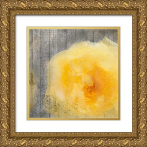 Yellow Bloom Gold Ornate Wood Framed Art Print with Double Matting by Allen, Kimberly