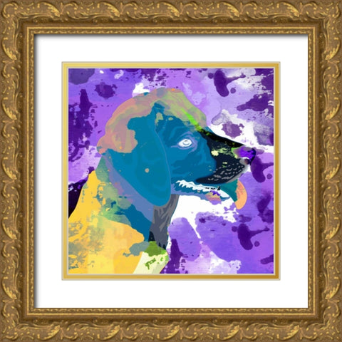 Dog in Color 3 Gold Ornate Wood Framed Art Print with Double Matting by Allen, Kimberly