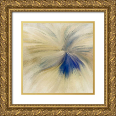 Blue Bloom Gold Ornate Wood Framed Art Print with Double Matting by Allen, Kimberly