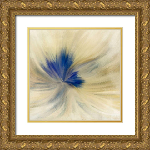 Blue Bloom 2 Gold Ornate Wood Framed Art Print with Double Matting by Allen, Kimberly