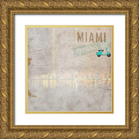 Ocean Drive Gold Ornate Wood Framed Art Print with Double Matting by Allen, Kimberly