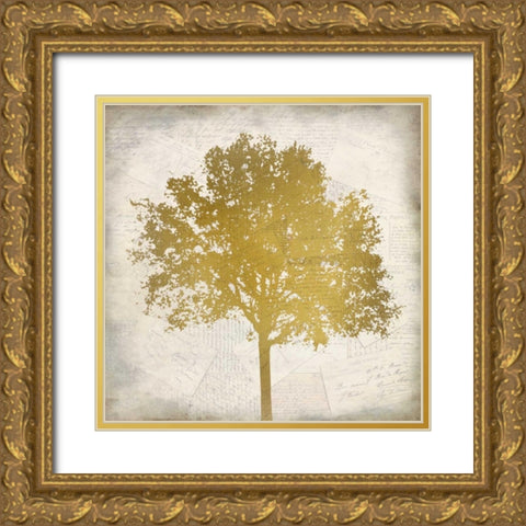 Tree Silhouette Gold 3 Gold Ornate Wood Framed Art Print with Double Matting by Allen, Kimberly