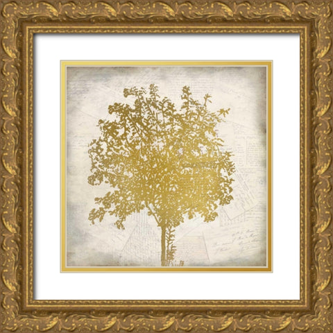 Tree Silhouette Gold 4 Gold Ornate Wood Framed Art Print with Double Matting by Allen, Kimberly