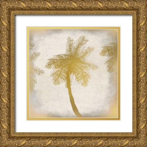 Golden Palm 1 Gold Ornate Wood Framed Art Print with Double Matting by Allen, Kimberly
