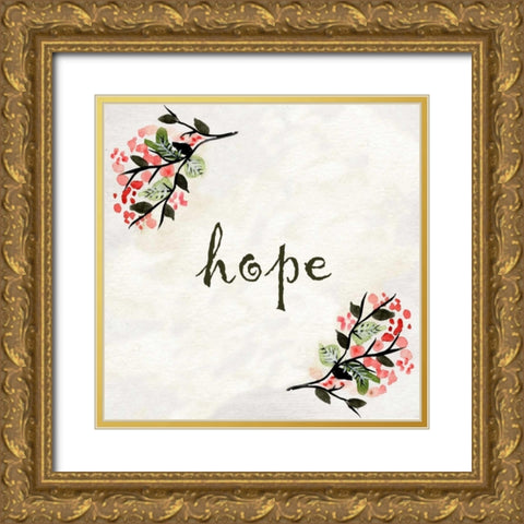 Floral Hope Gold Ornate Wood Framed Art Print with Double Matting by Allen, Kimberly