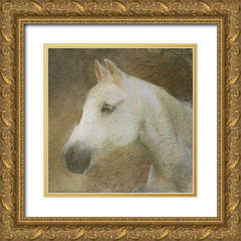 Graceful Horse Gold Ornate Wood Framed Art Print with Double Matting by Allen, Kimberly