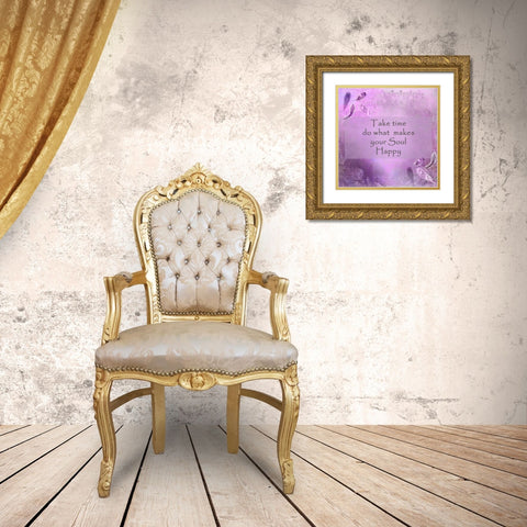 Soulful Happiness Gold Ornate Wood Framed Art Print with Double Matting by Allen, Kimberly