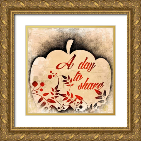 To Share Gold Ornate Wood Framed Art Print with Double Matting by Allen, Kimberly