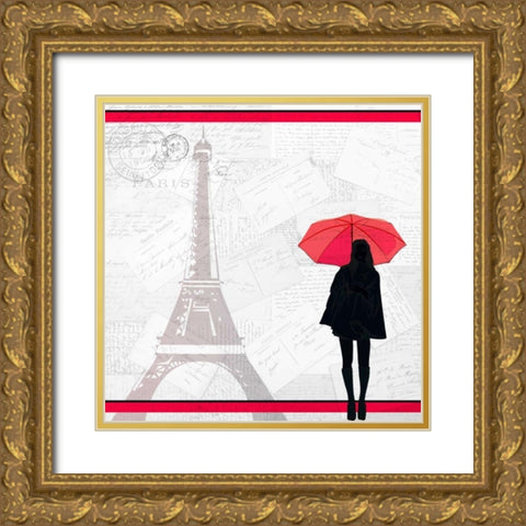 A Night in Paris Gold Ornate Wood Framed Art Print with Double Matting by Allen, Kimberly