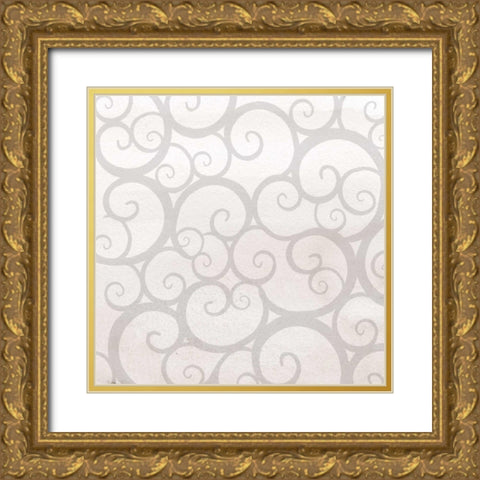 A Night in Paris Pattern Gold Ornate Wood Framed Art Print with Double Matting by Allen, Kimberly