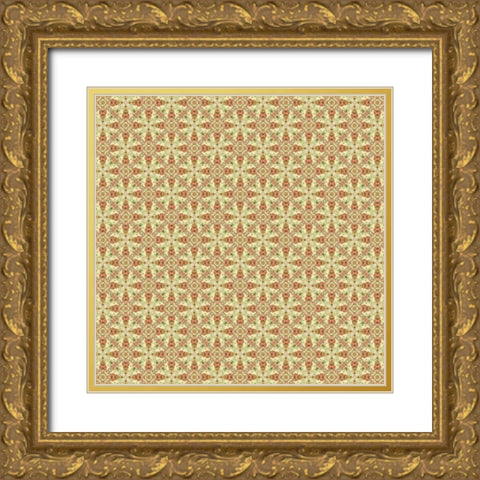 Lets Travel Pattern 2 Gold Ornate Wood Framed Art Print with Double Matting by Allen, Kimberly