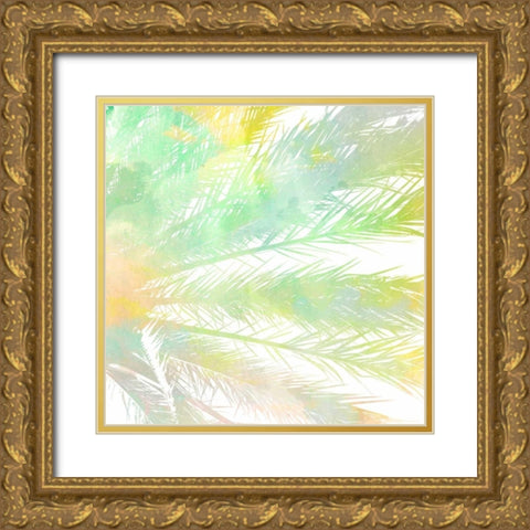 Watercolor Palm 1 Gold Ornate Wood Framed Art Print with Double Matting by Allen, Kimberly