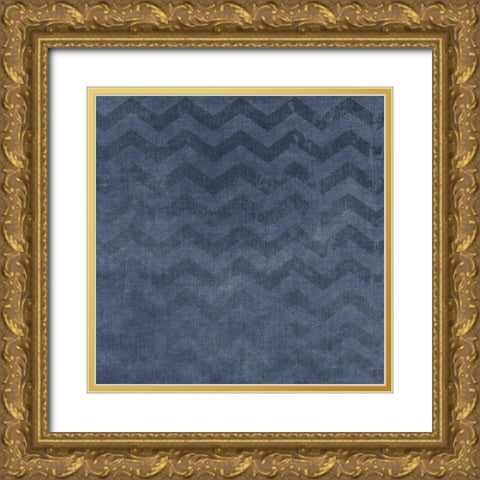 Indigo Coral Pattern 1 Gold Ornate Wood Framed Art Print with Double Matting by Allen, Kimberly