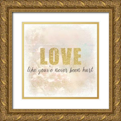 Love Gold Ornate Wood Framed Art Print with Double Matting by Allen, Kimberly