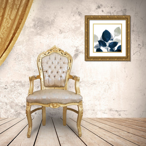 Midnight Leaves 1 Gold Ornate Wood Framed Art Print with Double Matting by Kimberly, Allen