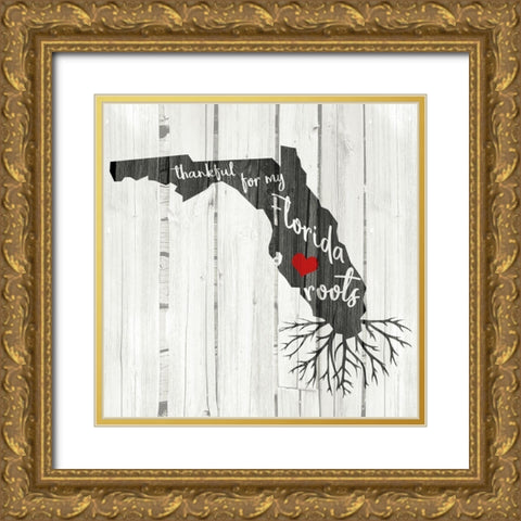 FL Roots Gold Ornate Wood Framed Art Print with Double Matting by Kimberly, Allen