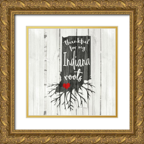 IN Roots Gold Ornate Wood Framed Art Print with Double Matting by Kimberly, Allen