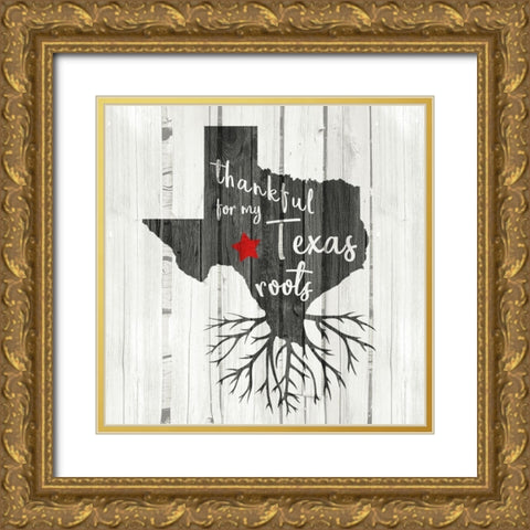 Texas Roots Gold Ornate Wood Framed Art Print with Double Matting by Kimberly, Allen