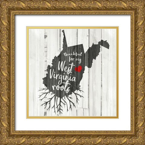 WV Roots Gold Ornate Wood Framed Art Print with Double Matting by Kimberly, Allen