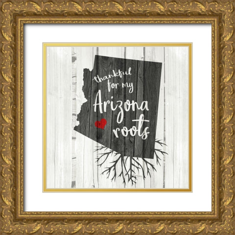 AZ Roots Gold Ornate Wood Framed Art Print with Double Matting by Allen, Kimberly