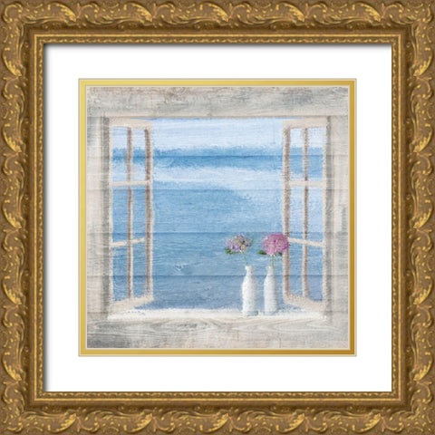 Ocean View Gold Ornate Wood Framed Art Print with Double Matting by Kimberly, Allen