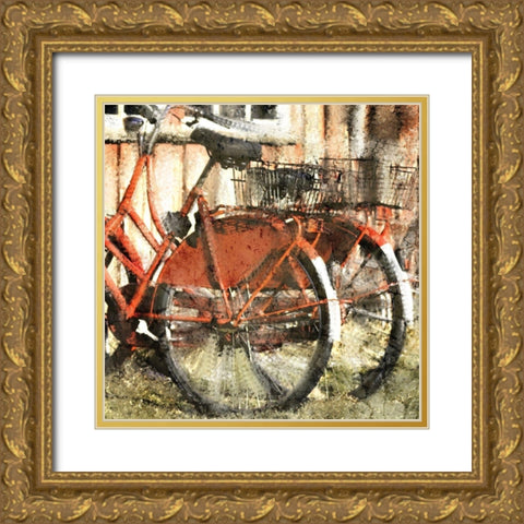 Ride Bicycles Gold Ornate Wood Framed Art Print with Double Matting by Kimberly, Allen