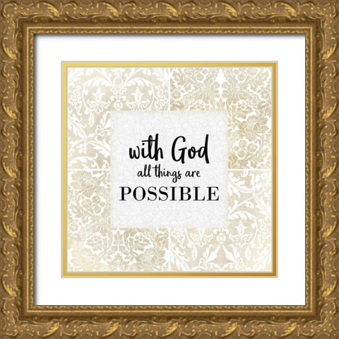 All Things 1 Gold Ornate Wood Framed Art Print with Double Matting by Kimberly, Allen