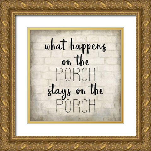 Stays on the Porch Gold Ornate Wood Framed Art Print with Double Matting by Kimberly, Allen