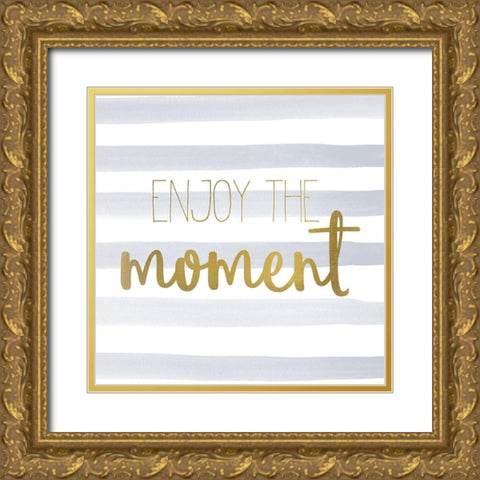 Be Happy 3 Gold Ornate Wood Framed Art Print with Double Matting by Kimberly, Allen
