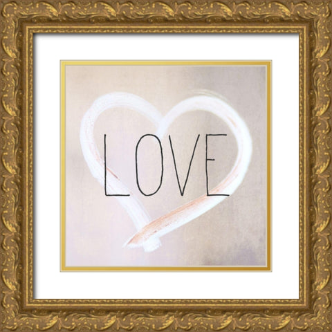 Violet Love Gold Ornate Wood Framed Art Print with Double Matting by Kimberly, Allen