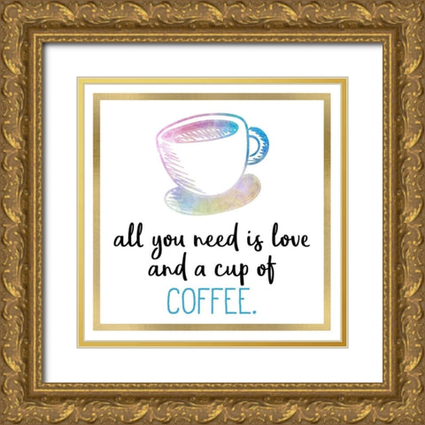 Just Coffee 9 Gold Ornate Wood Framed Art Print with Double Matting by Kimberly, Allen