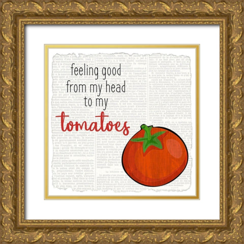Just Veggie 4 Gold Ornate Wood Framed Art Print with Double Matting by Kimberly, Allen