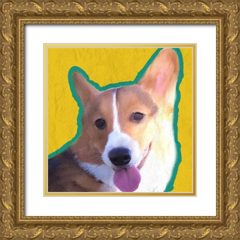 Corgi 1 Gold Ornate Wood Framed Art Print with Double Matting by Kimberly, Allen