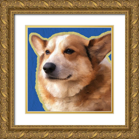 Corgi 2 Gold Ornate Wood Framed Art Print with Double Matting by Kimberly, Allen