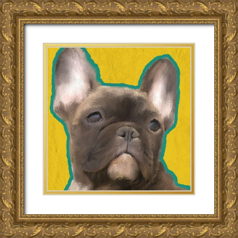 French Bulldog 2 Gold Ornate Wood Framed Art Print with Double Matting by Kimberly, Allen